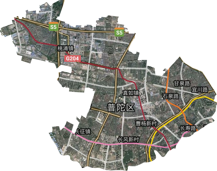 普陀區衛星圖