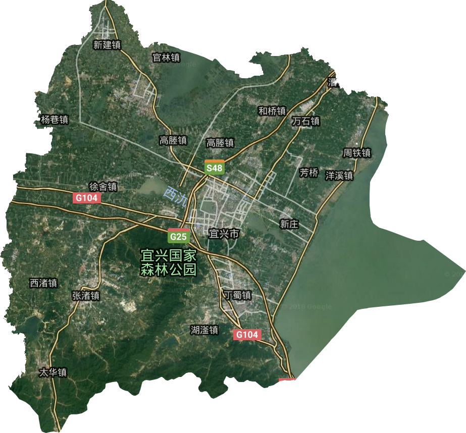 宜興市衛星圖