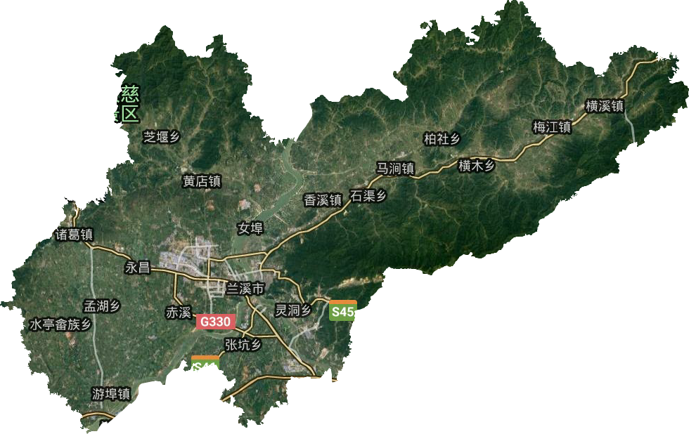 蘭溪市衛星圖