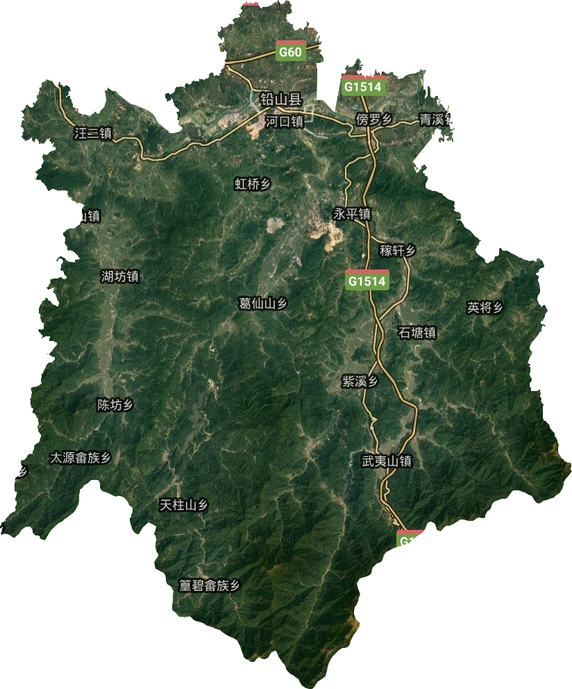鉛山縣衛(wèi)星圖