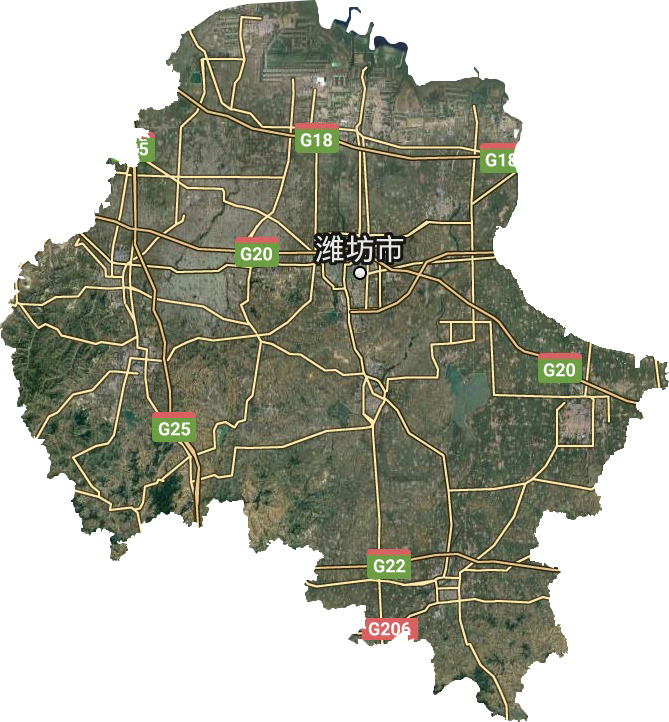 濰坊市衛星圖