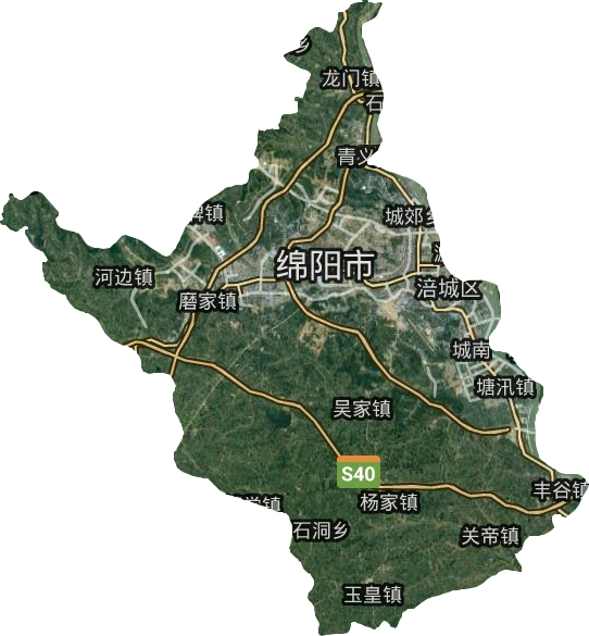 涪城區衛星圖