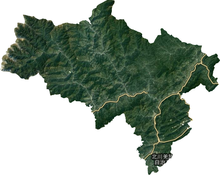 北川羌族自治縣衛(wèi)星圖