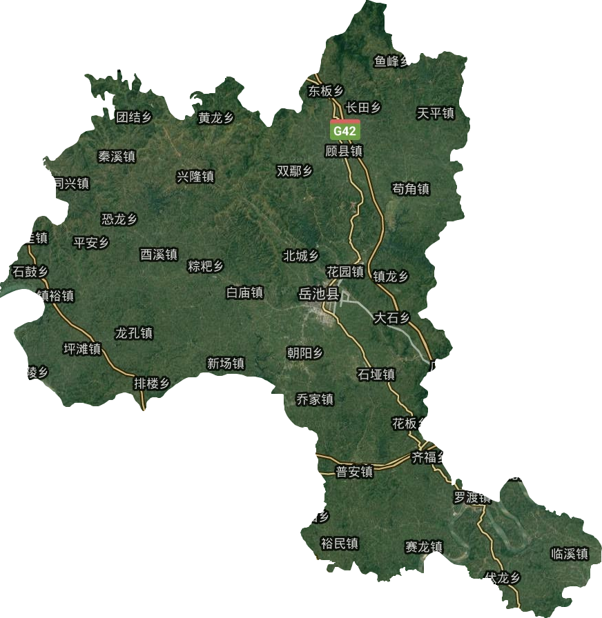 岳池縣衛星圖