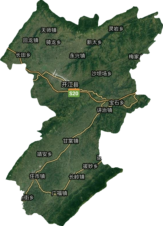 開江縣衛星圖
