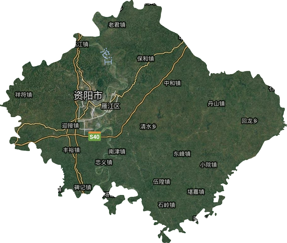 雁江區衛星圖