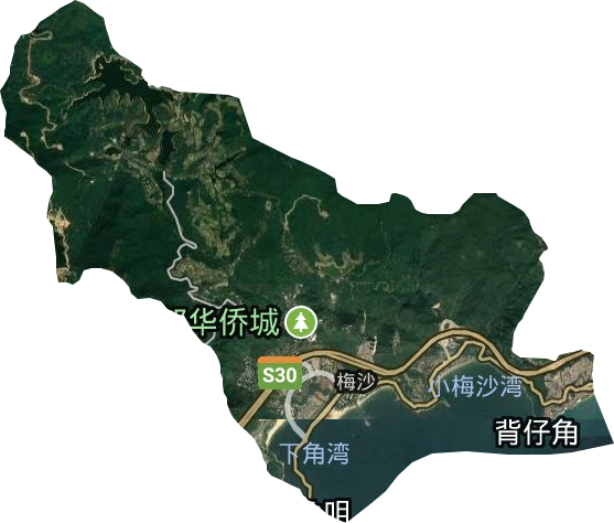 梅沙街道衛星圖