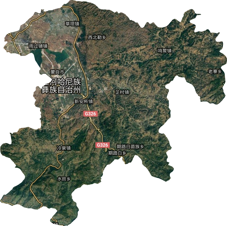 蒙自市衛(wèi)星圖