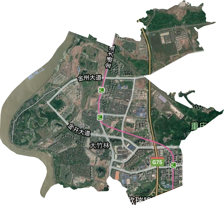 大竹林街道衛星圖