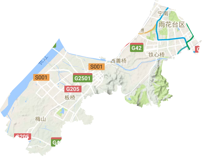 雨花臺區地形圖