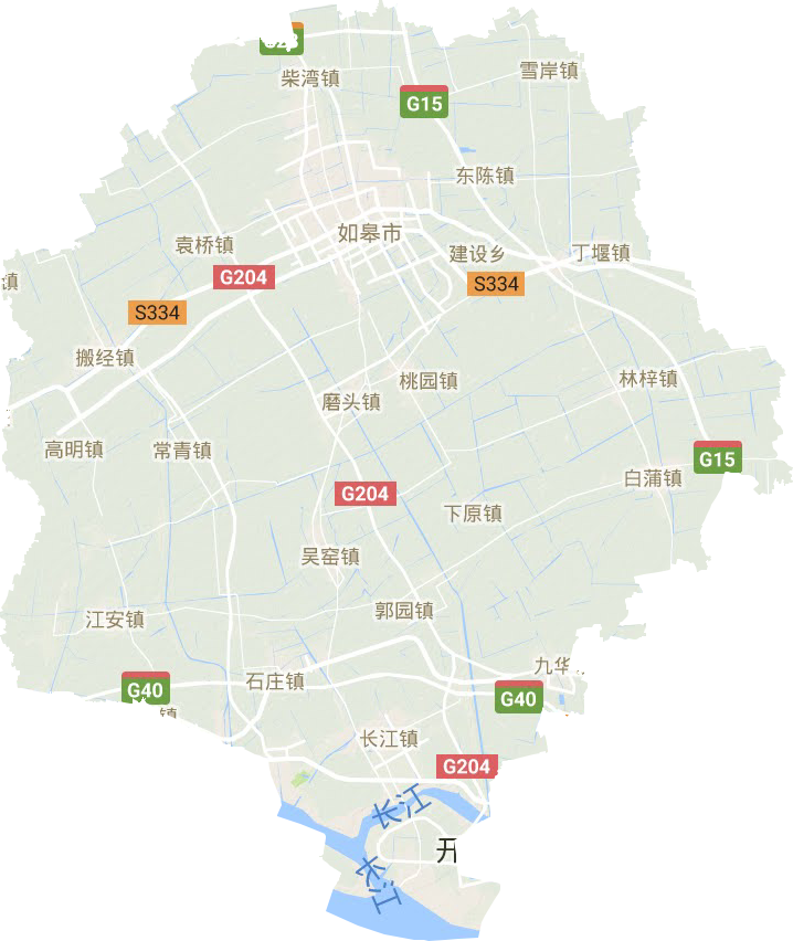 如皋市地形圖