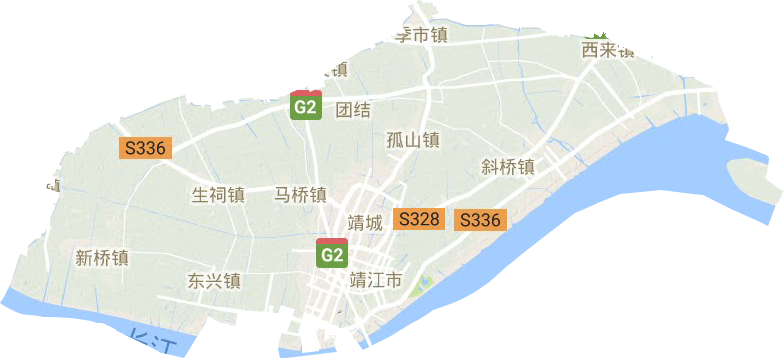 靖江市地形圖