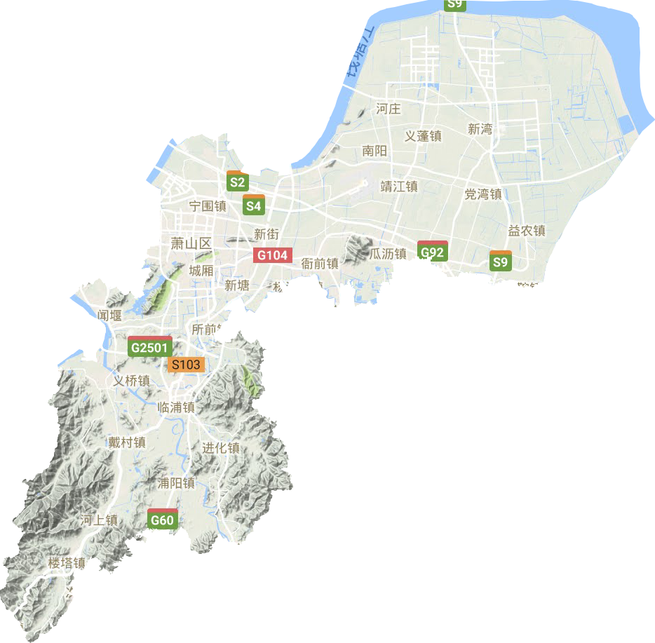 蕭山區地形圖