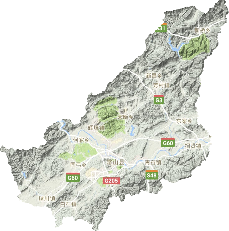 常山縣地形圖