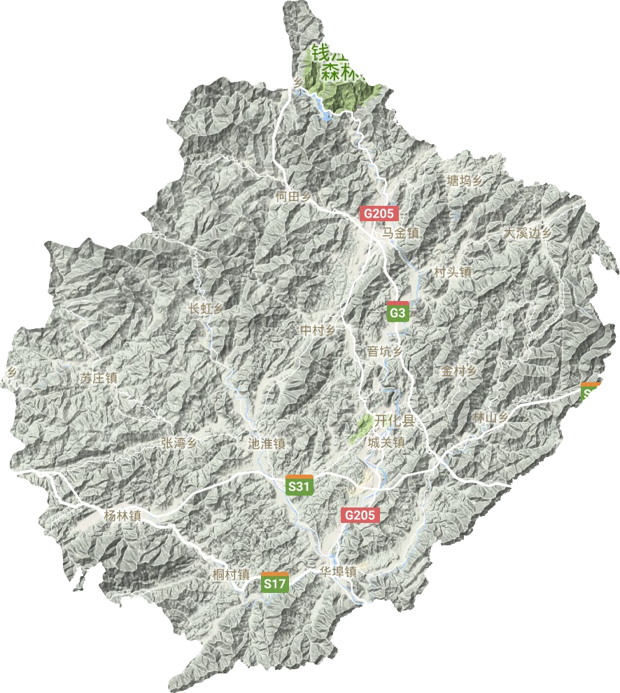 開化縣地形圖