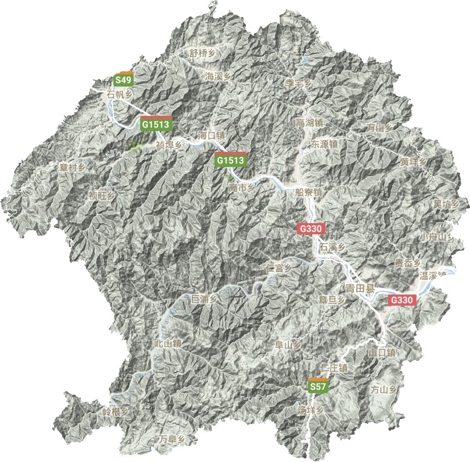 青田縣地形圖