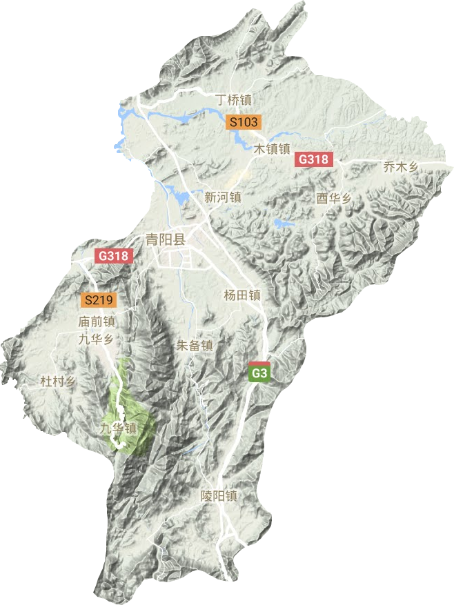 青陽縣地形圖
