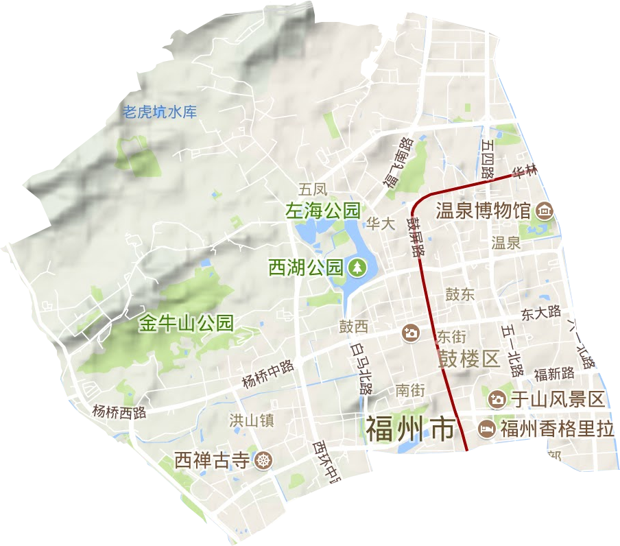 鼓樓區(qū)地形圖
