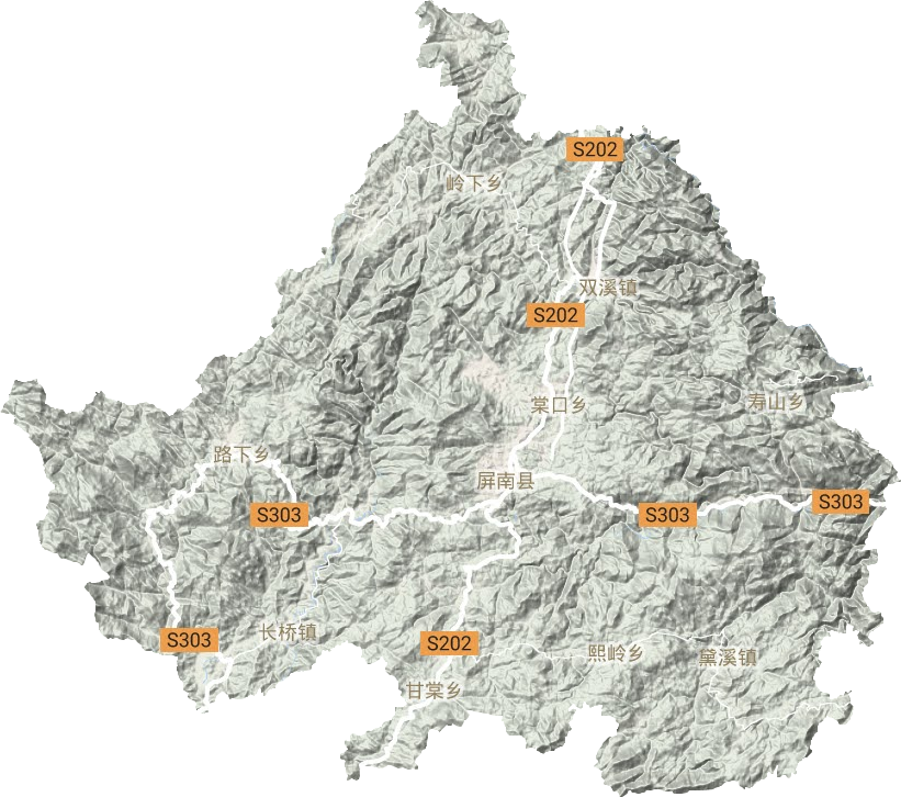屏南縣地形圖