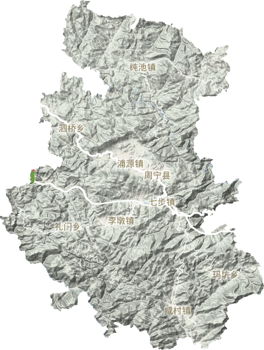 周寧縣地形圖