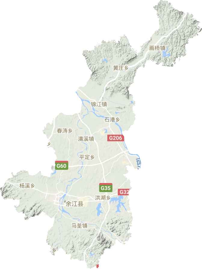 余江縣地形圖