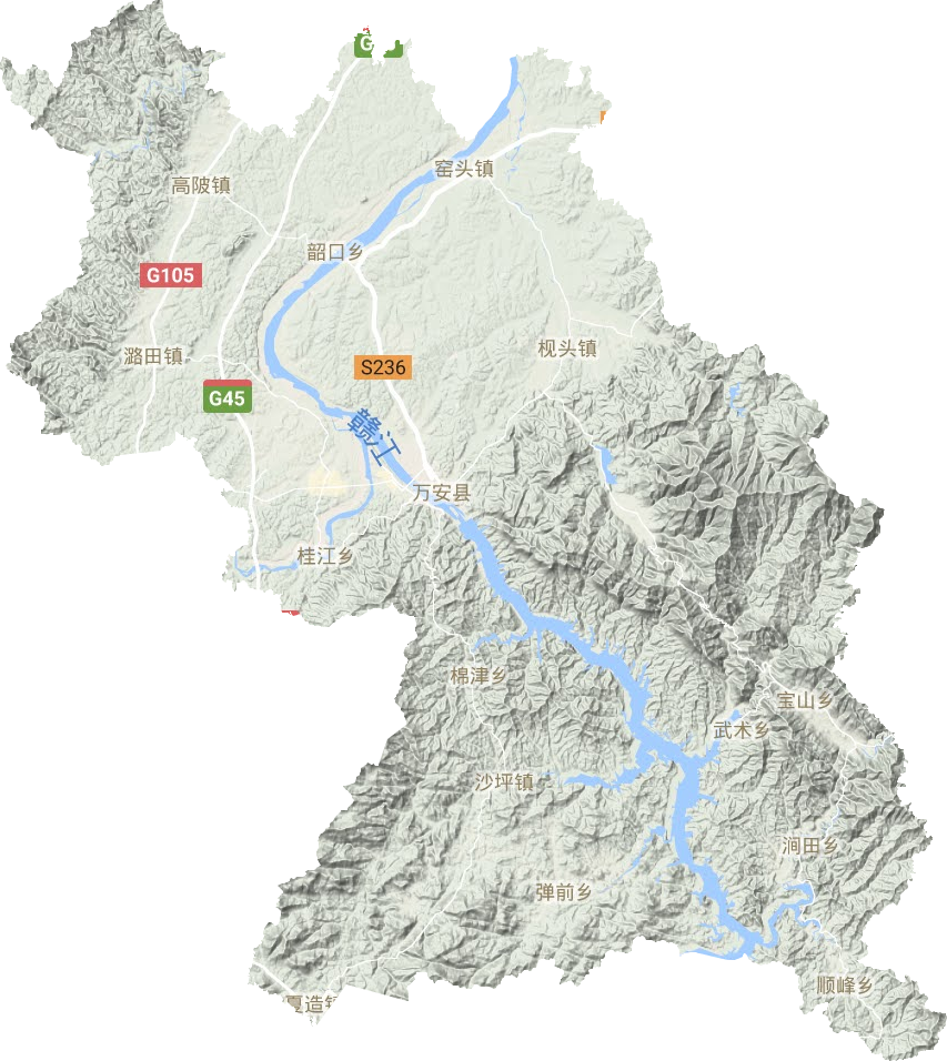 萬安縣地形圖