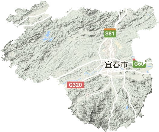 袁州區地形圖