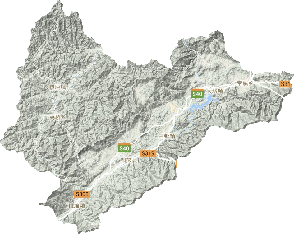 銅鼓縣地形圖