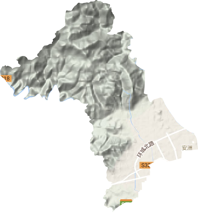 安洲街道地形圖