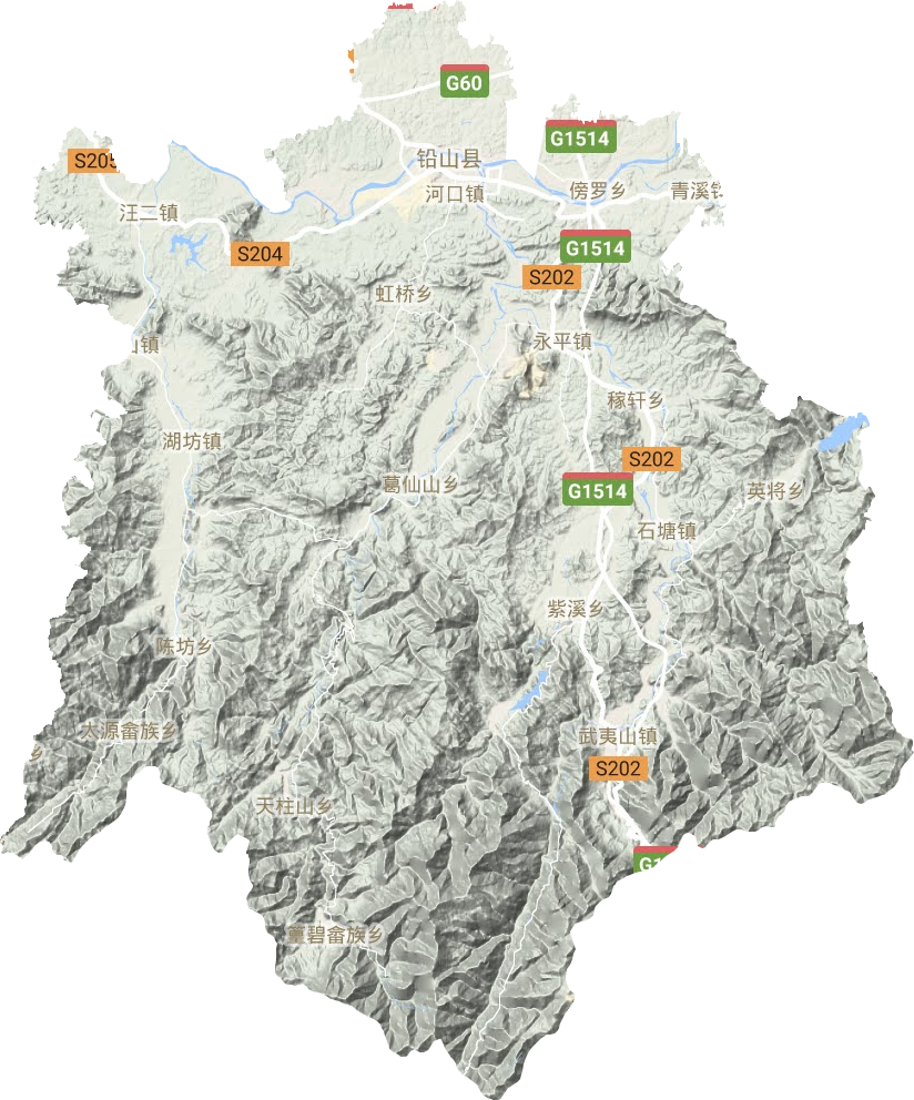 鉛山縣地形圖