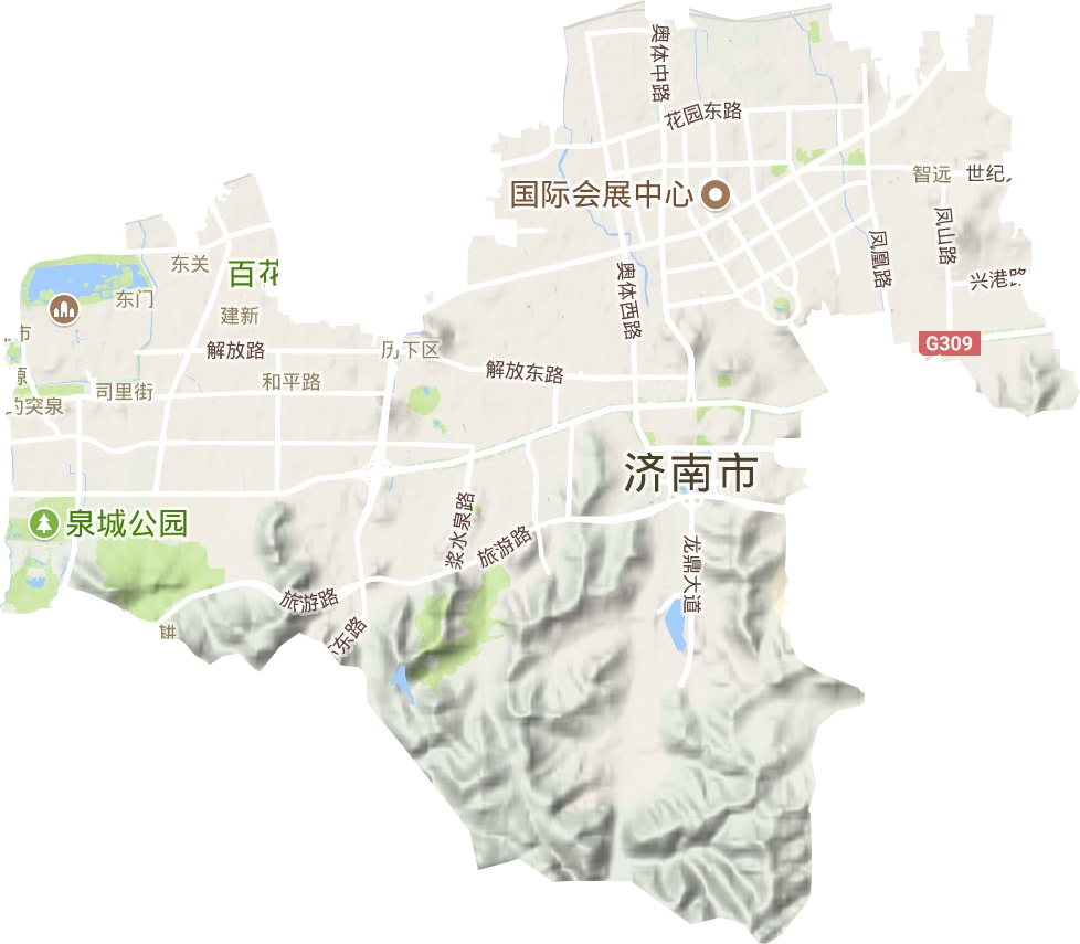 歷下區(qū)地形圖