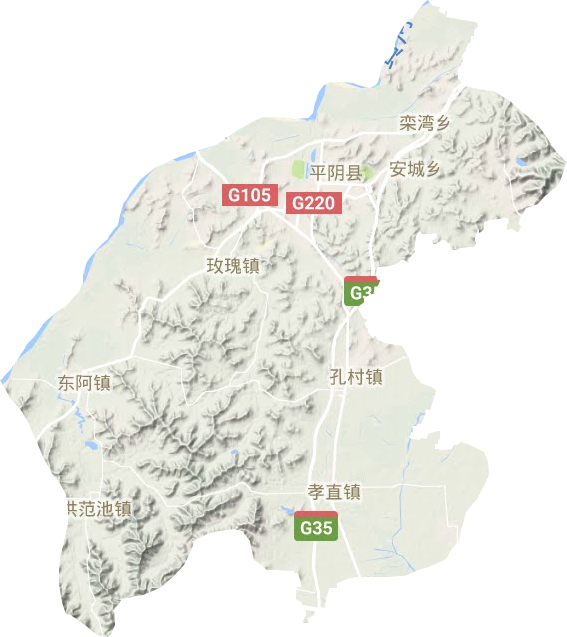平陰縣地形圖
