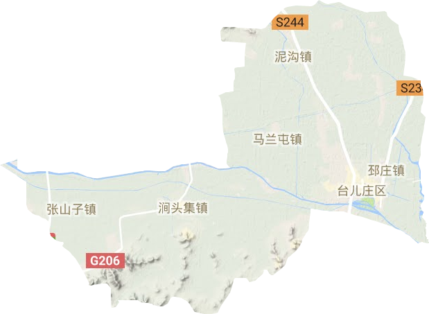 臺兒莊區地形圖