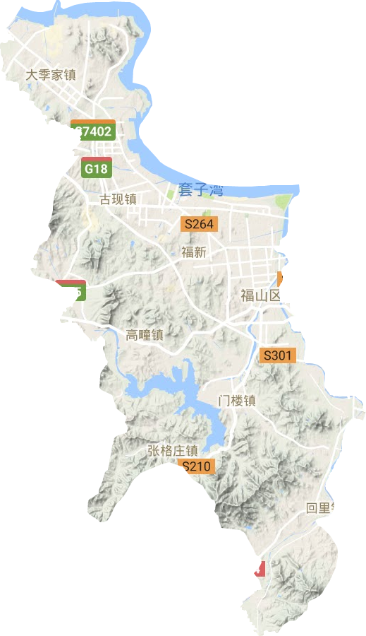 福山區(qū)地形圖