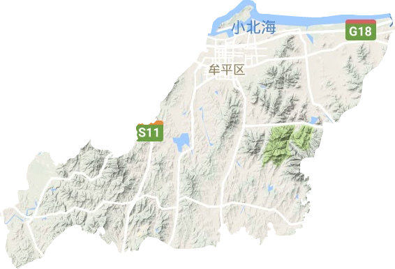 牟平區(qū)地形圖