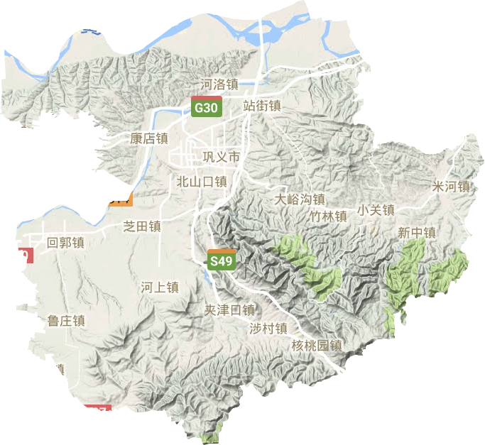 鞏義市地形圖