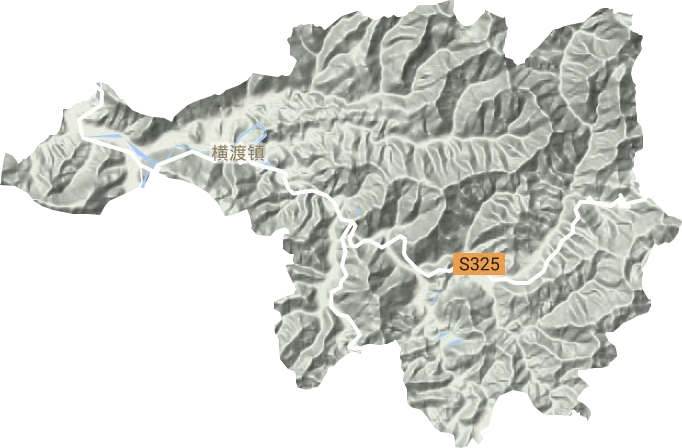 橫渡鎮地形圖