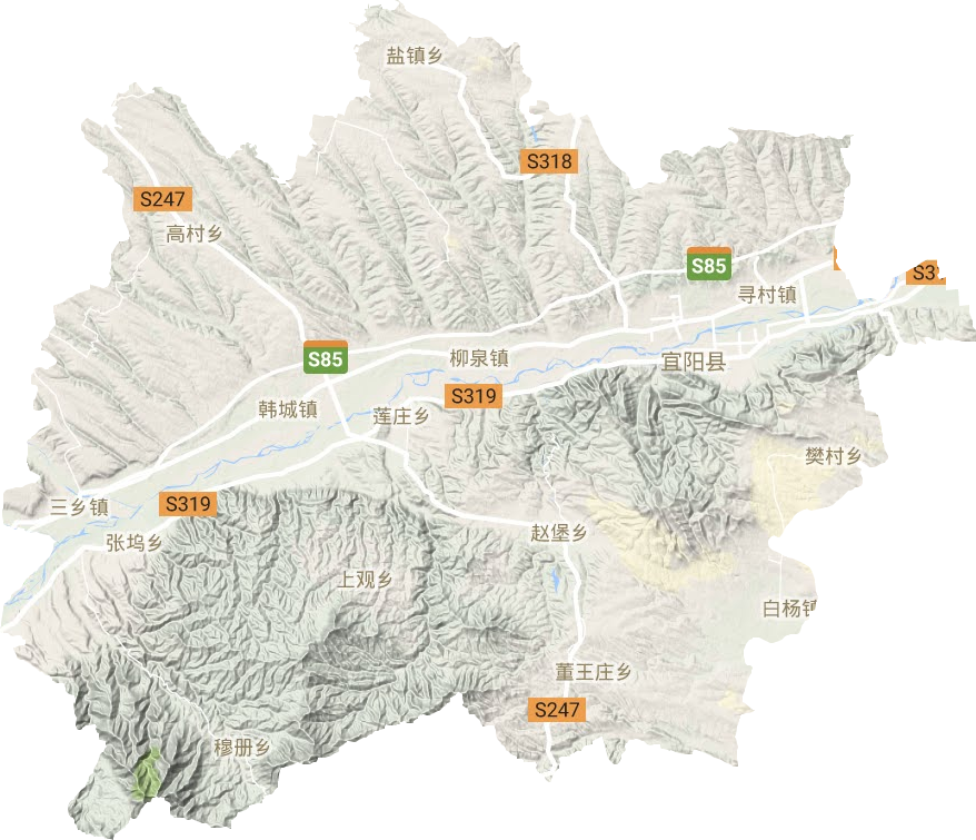 宜陽縣地形圖