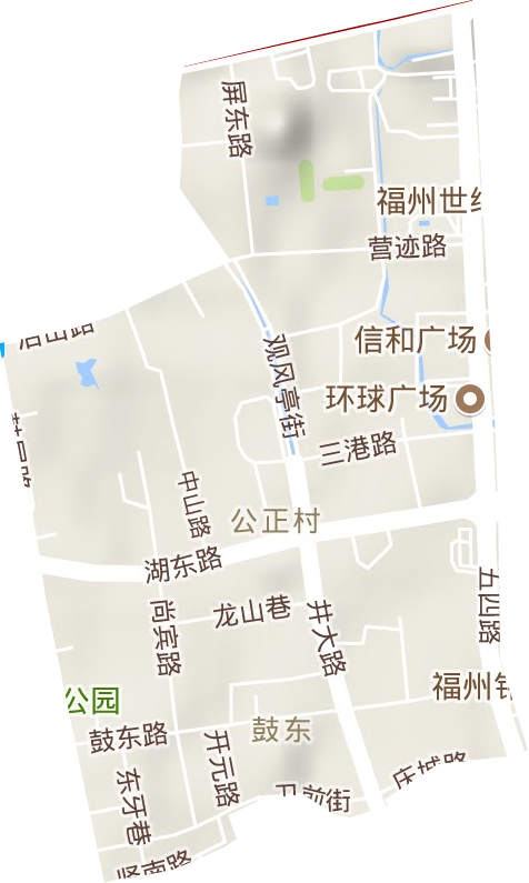鼓東街道地形圖