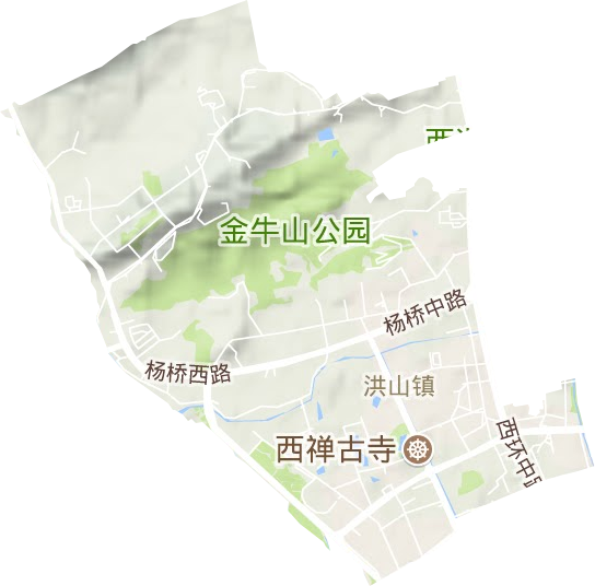 洪山鎮地形圖