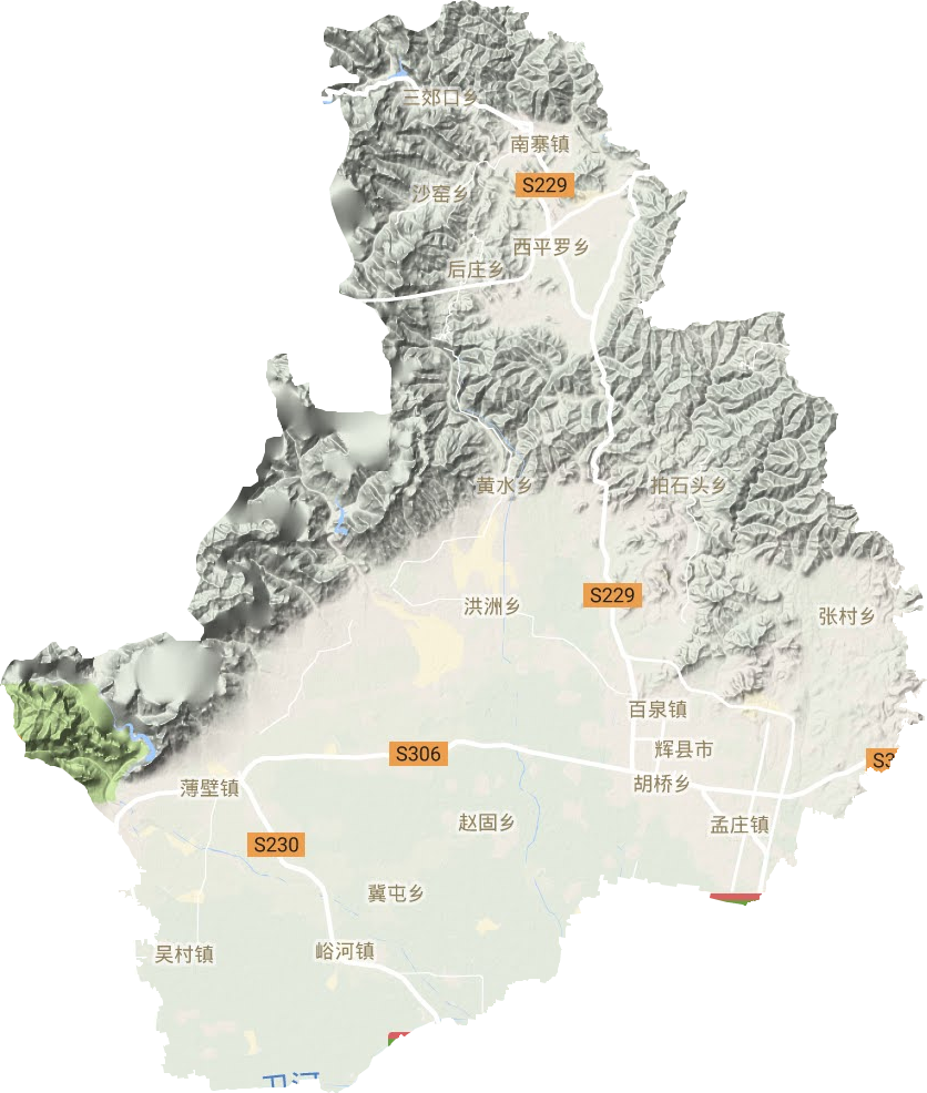 輝縣市地形圖