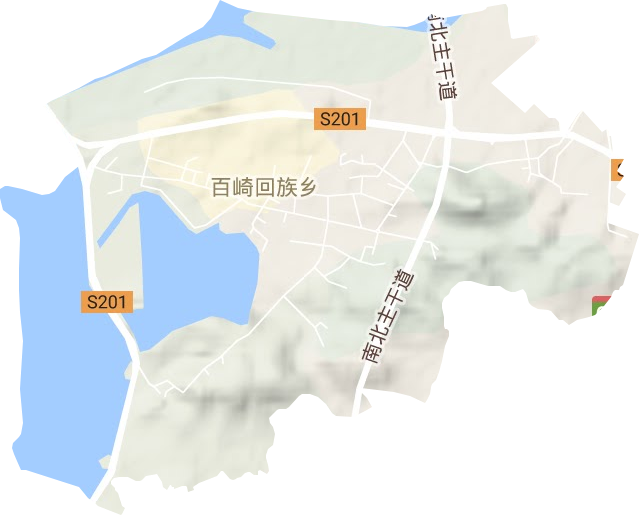 百崎回族鄉(xiāng)地形圖