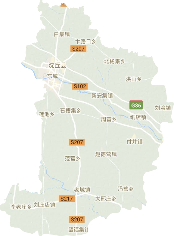 沈丘縣地形圖
