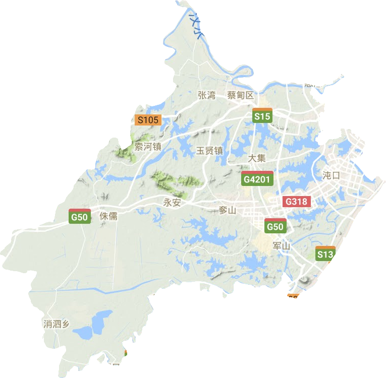蔡甸區地形圖