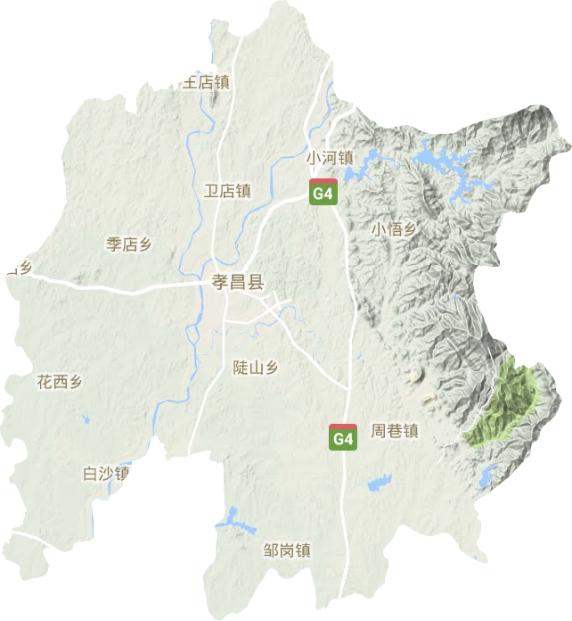 孝昌縣地形圖