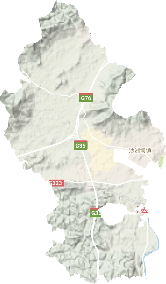 沙洲壩鎮(zhèn)地形圖