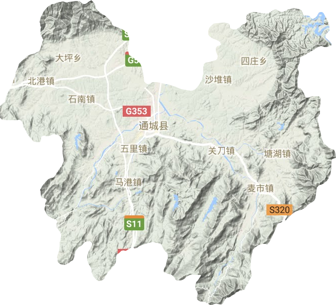 通城縣地形圖