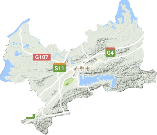 赤壁市地形圖