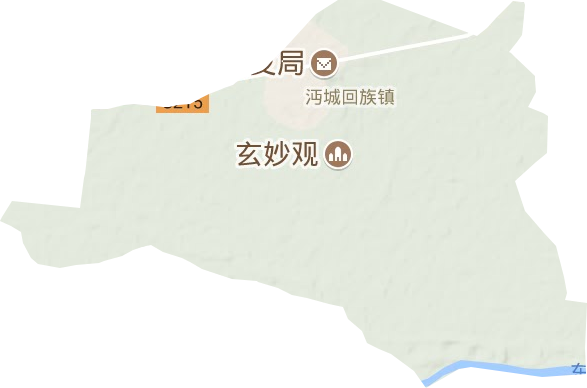 沔城回族鎮(zhèn)地形圖