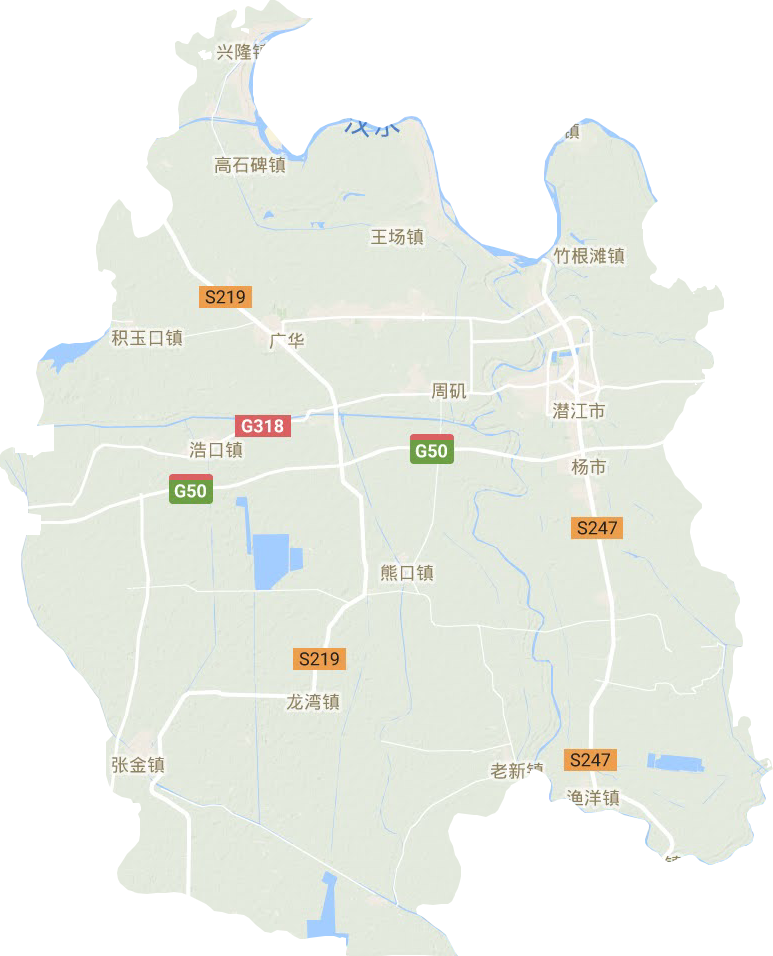 潛江市地形圖